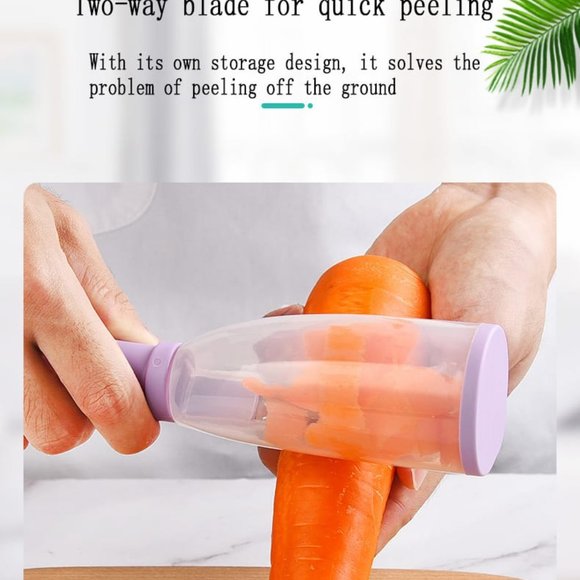 Stainless Steel Peeler with Container Vegetable Kitchen Gadget Storage - Picture 6 of 13